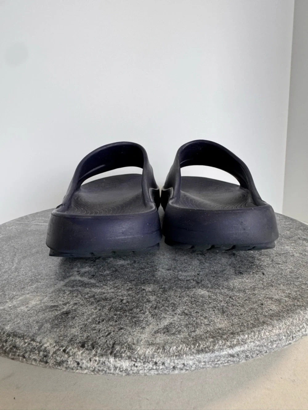 Oofos Ooaahh Navy Blue Rubber Slides Sandals Shoes 42